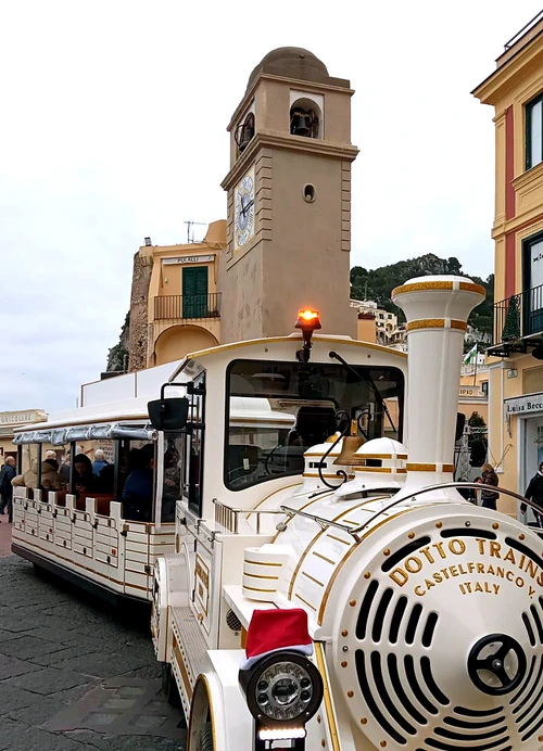 Vista frontale del Trenino Turistico Mercurio